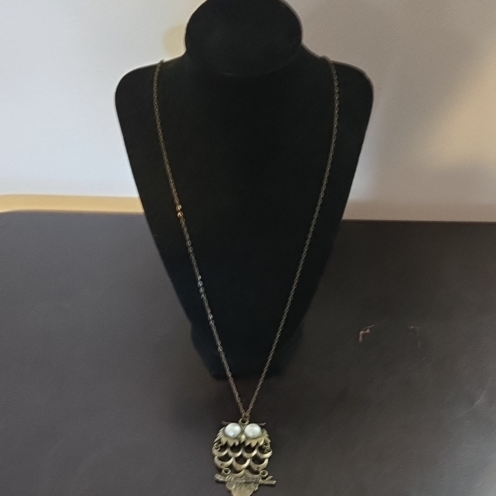 Gold Owl Pendant Necklace